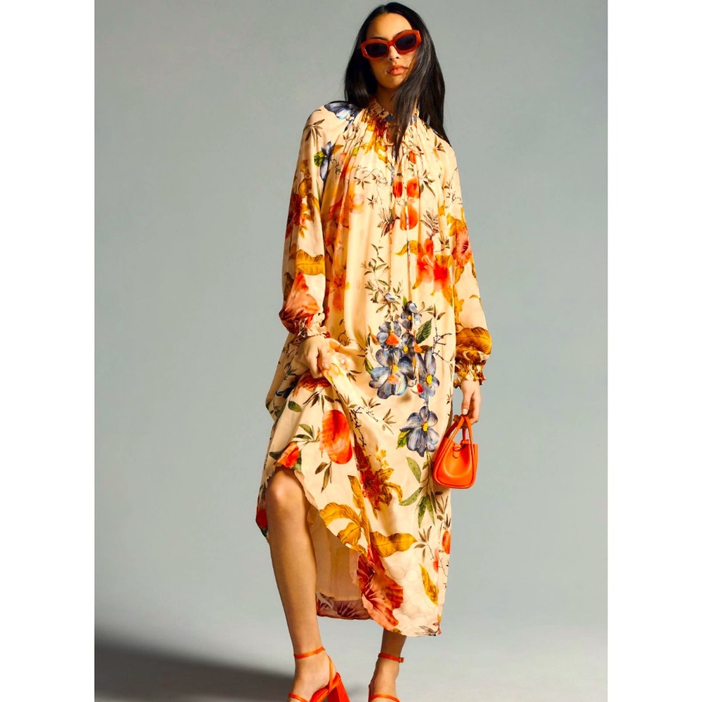 Tie neck maxi dress